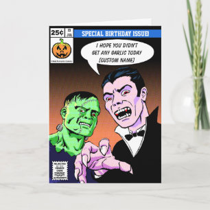 Horror comic style birthday card