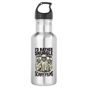 Horror Cuddle Shirt Funny Skull Ghost Movie Night 532 Ml Water Bottle