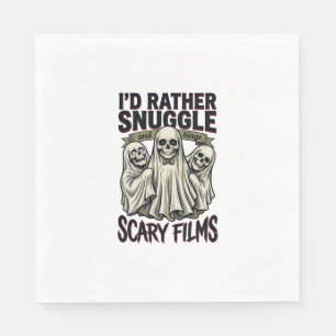 Horror Cuddle Shirt Funny Skull Ghost Movie Night Napkin