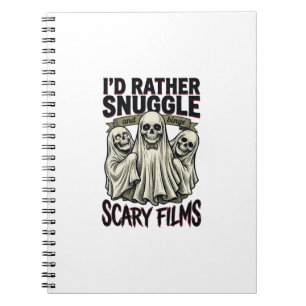Horror Cuddle Shirt Funny Skull Ghost Movie Night Notebook