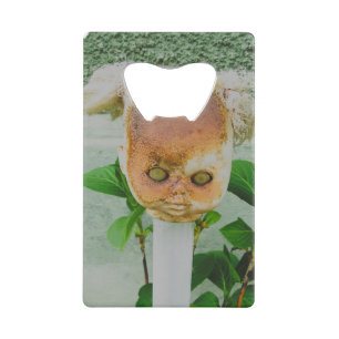 Horror doll head credit card bottle opener