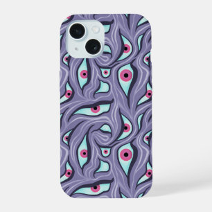 Horror Evil Eyes Purple Pastel Goth Witchy iPhone 15 Case