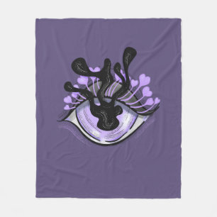 Horror Eye Goth Creepy Weird Purple Fleece Blanket