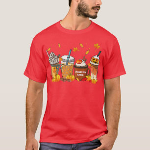 Horror Fall Coffee Jackolantern Halloween Pumpkin T-Shirt