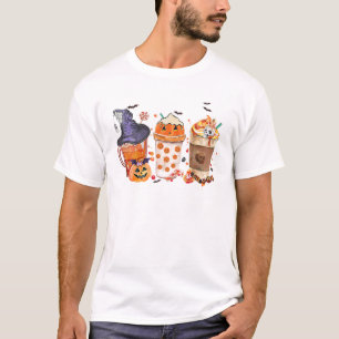 Horror Fall Coffee Pumpkin Spice Latte Iced Autumn T-Shirt