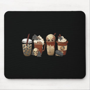 Horror Fall coffee pumpkin spice latte iced Hallow Mouse Pad