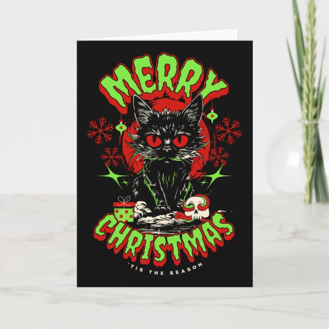 Horror Fan Christmas Greetings Holiday Card (Front)