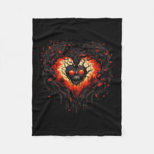 Horror Ghost Red Heart Skull Creepy Halloween For Fleece Blanket