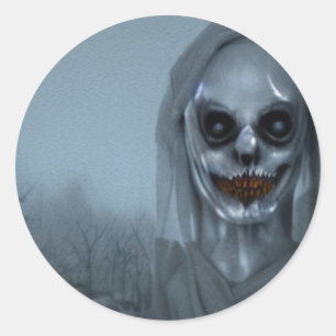 Horror Ghost  skull scary Classic Round Sticker
