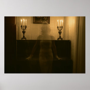 Horror ghosts in room poster