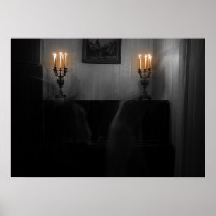 Horror ghosts in room poster