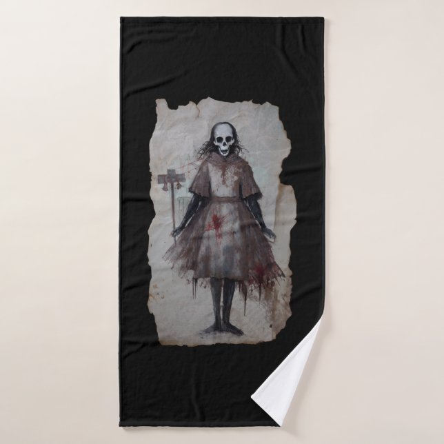 Horror Gift Zombie Goth Gothic Vodoo Puppe Bath Towel (Bath Towel)