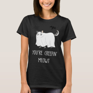 Horror Graphic Cat Creepy Creeping  Halloween T-Shirt
