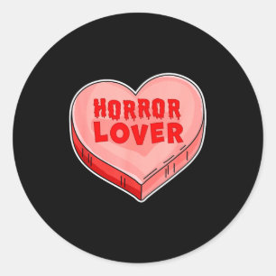 Horror Lover Candy Heart Valentines Day Halloween  Classic Round Sticker