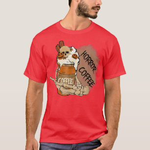 Horror Movie And Coffee Halloween Spooky Season Co T-Shirt