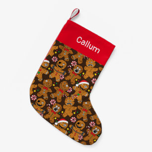 Horror Movie Creepy Gingerbread Man Small Christmas Stocking