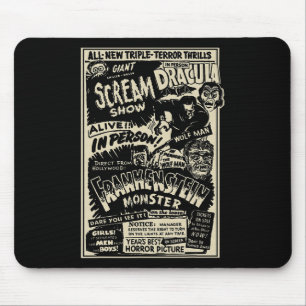 Horror Movie Monster Mummy Dracula Werewolf Franke Mouse Pad