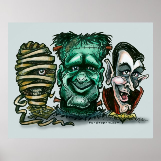 Horror Movie Monsters Poster (Front)