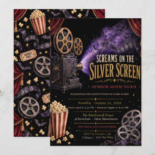 Horror Movie Night Classic Scares Invitation