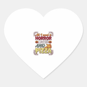 Horror Movie Pizza Halloween Pumpkin Skull Slice_1 Heart Sticker
