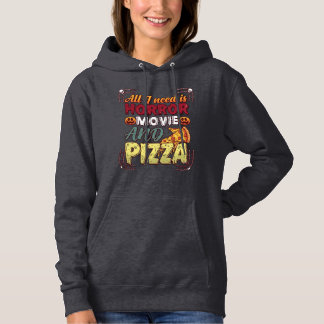 Horror Movie Pizza Halloween Pumpkin Skull Slice_1 Hoodie