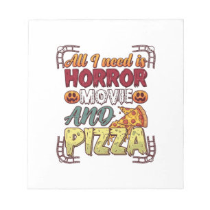 Horror Movie Pizza Halloween Pumpkin Skull Slice_1 Notepad