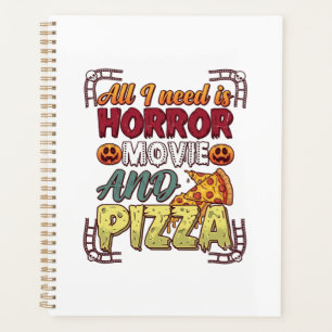 Horror Movie Pizza Halloween Pumpkin Skull Slice_1 Planner