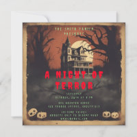 Horror Movie Poster Halloween Party Invitation