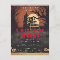 Horror Movie Poster Halloween Party Invitation