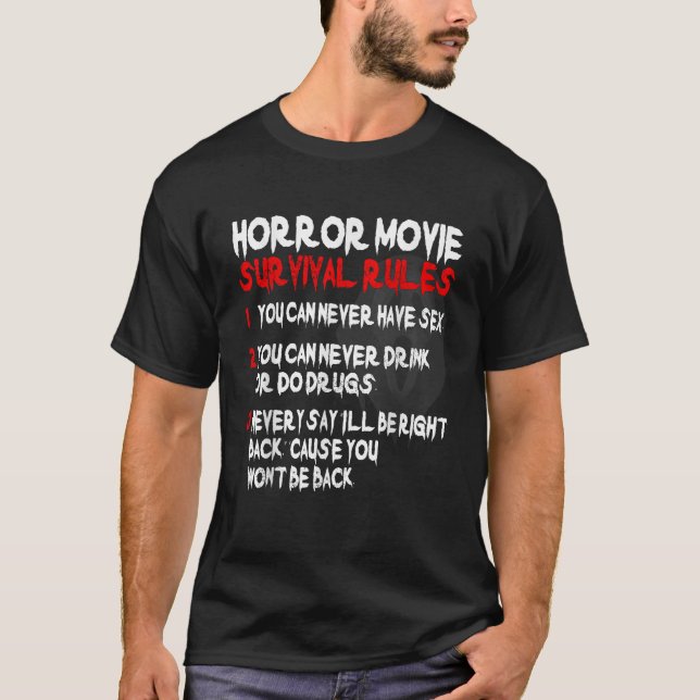 Horror Movie Rules 80s film d'horreur TShirt (Devant)