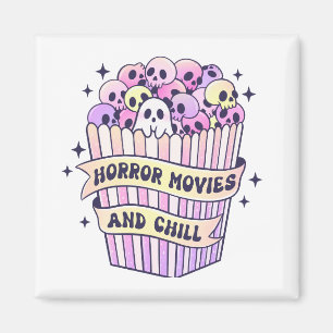 Horror Movies And Chill Cute Halloween Magnet