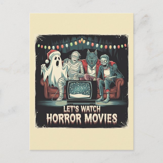 Horror Movies Ghost Mummy Werewolf Zombie Postcard (Front)