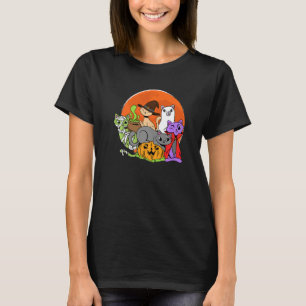 Horror Movies I Cat Halloween Cat T-Shirt