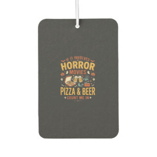 Horror Movies Pizza Beer Halloween Design_1 Air Freshener