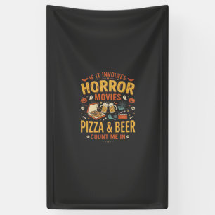 Horror Movies Pizza Beer Halloween Design_1 Banner