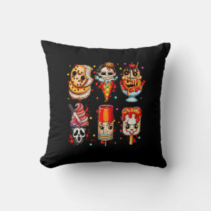 Horror Movies Summer Popsicle Halloween IceCream S Throw Pillow