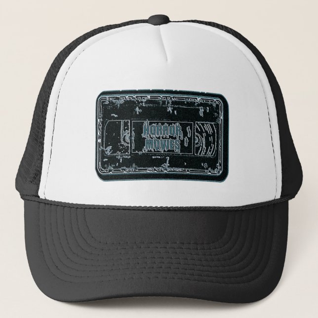Horror Movies - Video Cassette Blue Grey Trucker Hat (Front)