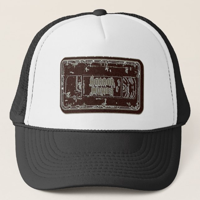 Horror Movies - Video Cassette Red Grey Trucker Hat (Front)
