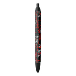 Horror Night Goth - Black and White,Red Black Ink Pen