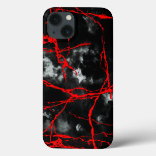 Horror Night Goth - Black and White,Red iPhone 13 Case
