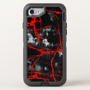 Horror Night Goth - Black and White,Red OtterBox Defender iPhone 8/7 Case