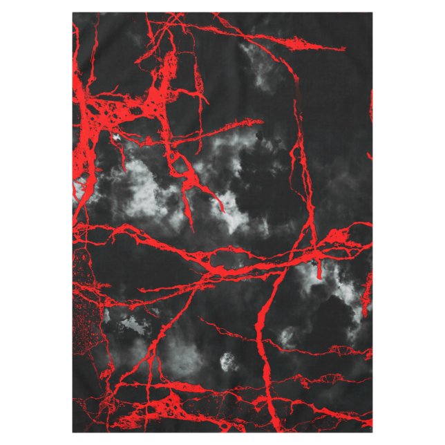 Horror Night Goth - Black and White,Red Tablecloth (Front)