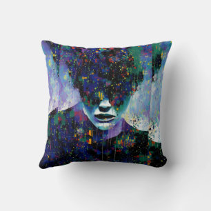 Horror of It All - Ken Gauge Surreal Art Throw Pillow