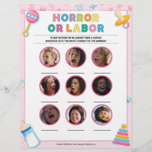 Horror Or Labour [Baby Basics Pink] Letterhead