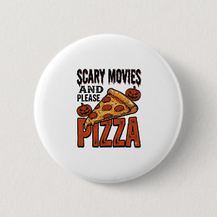Horror Pizza Shirt for Scary Movie Night Fans_1 2 Inch Round Button