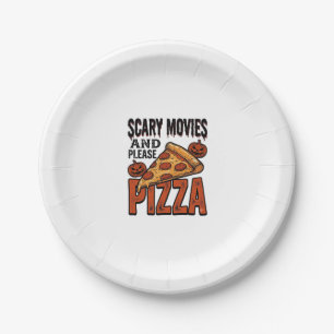 Horror Pizza Shirt for Scary Movie Night Fans_1 Paper Plate