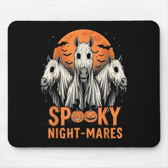 Horror Retro Soky Night-mares Horses Boo Ghosts Ha Mouse Pad (Front)