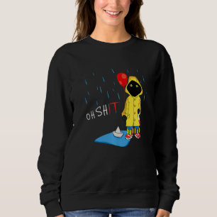 Horror Scary Halloween Black Person Cat Mystery Sweatshirt