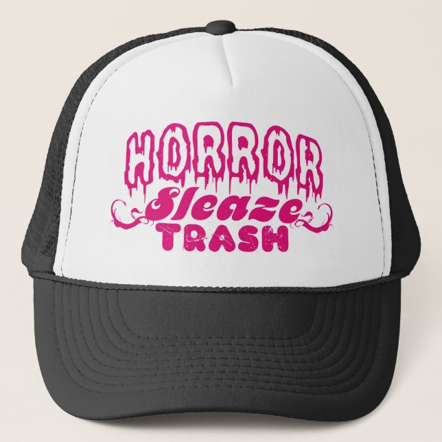 HORROR SLEAZE TRASH MERCH! TRUCKER HAT (Front)