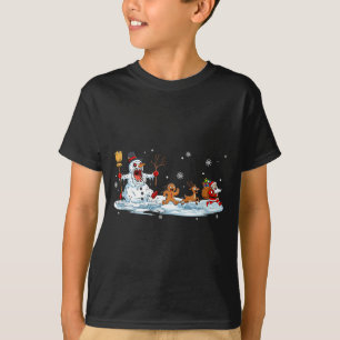 Horror Snowman Christmas Reindeer Gingerbread Sant T-Shirt